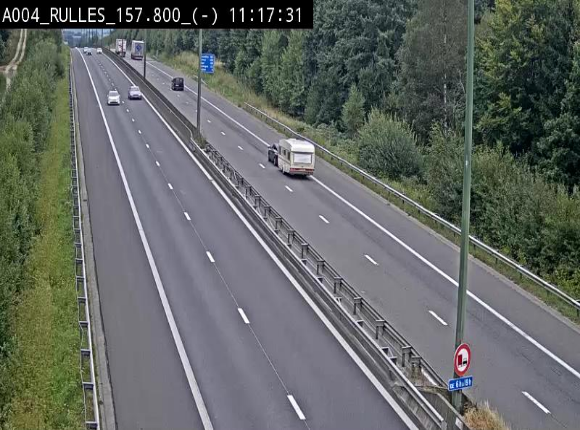 <h2>Webcam à Marbehan sur l'E411 à hauteur de la sortie 28a Rulles. Vue orientée vers Bruxelles</h2>