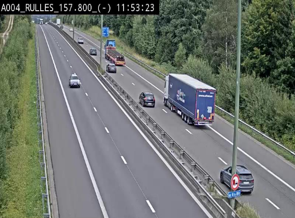 <h2>Webcam à Marbehan sur l'E411 à hauteur de la sortie 28a Rulles. Vue orientée vers Bruxelles</h2>