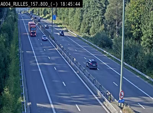 <h2>Webcam à Marbehan sur l'E411 à hauteur de la sortie 28a Rulles. Vue orientée vers Bruxelles</h2>
