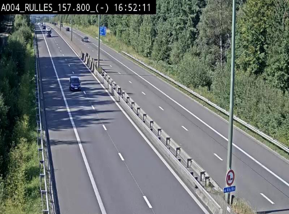 <h2>Webcam à Marbehan sur l'E411 à hauteur de la sortie 28a Rulles. Vue orientée vers Bruxelles</h2>