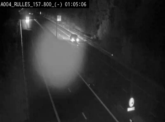 Webcam à Marbehan sur l'E411 à hauteur de la sortie 28a Rulles. Vue orientée vers Bruxelles