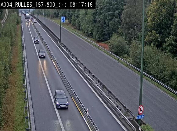 <h2>Webcam à Marbehan sur l'E411 à hauteur de la sortie 28a Rulles. Vue orientée vers Bruxelles</h2>