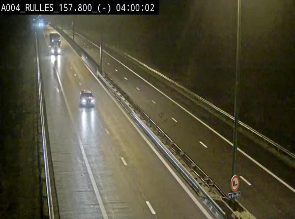 Webcam à Marbehan sur l'E411 à hauteur de la sortie 28a Rulles. Vue orientée vers Bruxelles