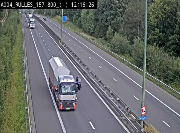<h2>Webcam à Marbehan sur l'E411 à hauteur de la sortie 28a Rulles. Vue orientée vers Bruxelles</h2>