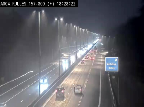 <h2>Webcam à hauteur de la sortie 28a donnant sur la P7 menant à Rulles. Vue orientée vers Luxembourg</h2>