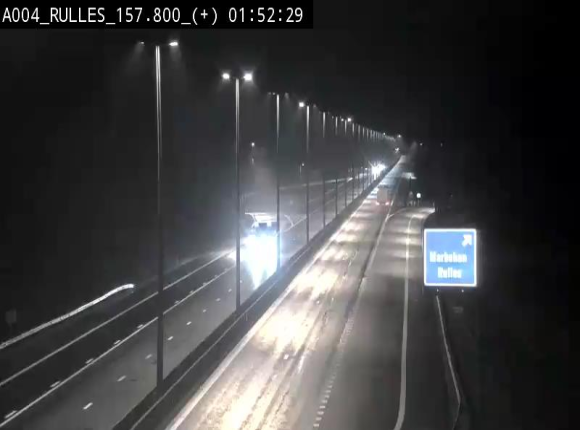 <h2>Webcam à hauteur de la sortie 28a donnant sur la P7 menant à Rulles. Vue orientée vers Luxembourg</h2>