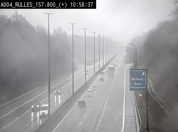 <h2>Webcam à hauteur de la sortie 28a donnant sur la P7 menant à Rulles. Vue orientée vers Luxembourg</h2>