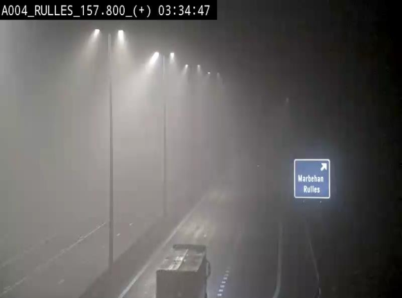 Webcam à hauteur de la sortie 28a donnant sur la P7 menant à Rulles. Vue orientée vers Luxembourg