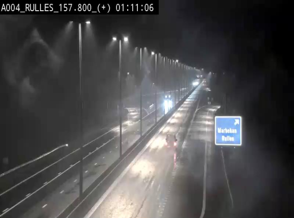 Webcam à hauteur de la sortie 28a donnant sur la P7 menant à Rulles. Vue orientée vers Luxembourg