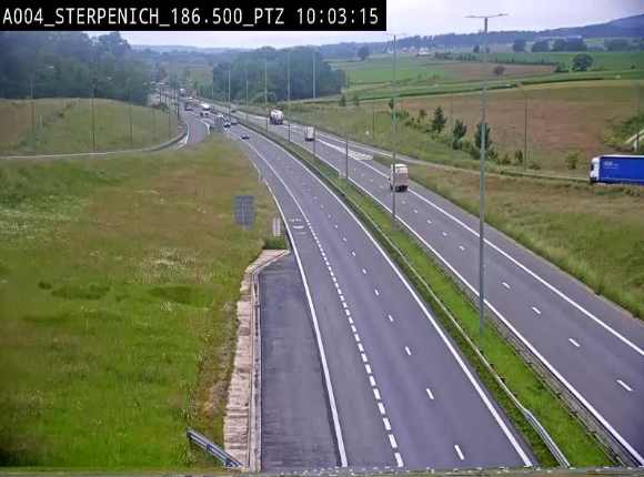 <h2>Webcam E411 à Sterpenich en Belgique près de la frontière du Luxembourg. Vue orientée vers Bruxelles</h2>