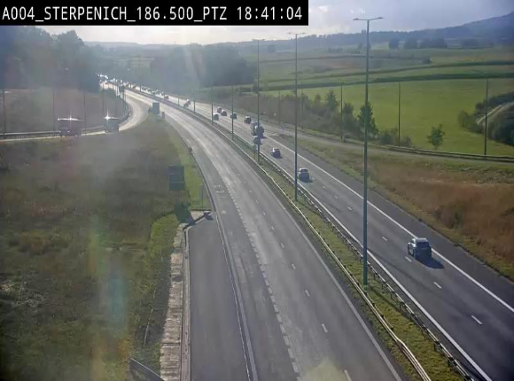 <h2>Webcam E411 à Sterpenich en Belgique près de la frontière du Luxembourg. Vue orientée vers Bruxelles</h2>
