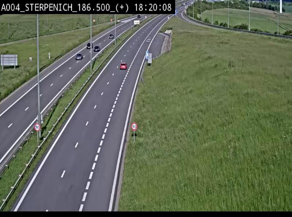 Webcam E411 à Sterpenich en Belgique. Vue orientée vers la frontière luxembourgeoise