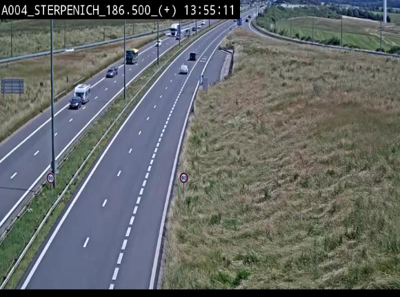 <h2>Webcam E411 à Sterpenich en Belgique. Vue orientée vers la frontière luxembourgeoise</h2>