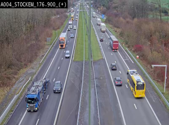 <h2>Webcam au-dessus de l'E411 sur la N83 à hauteur de la sortie Stockem. Vue orientée vers Arlon</h2>