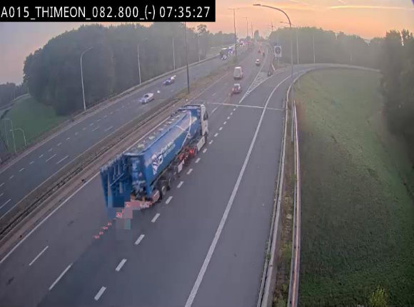<h2>Caméra trafic Belgique - Thiméon - E42, jonction avec A54 (E420) direction La Louvière/Charleroi - BK 82.82</h2>