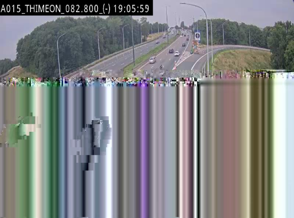 Caméra trafic Belgique - Thiméon - E42, jonction avec A54 (E420) direction La Louvière/Charleroi - BK 82.82
