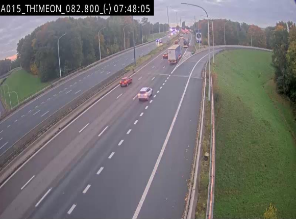 <h2>Caméra trafic Belgique - Thiméon - E42, jonction avec A54 (E420) direction La Louvière/Charleroi - BK 82.82</h2>