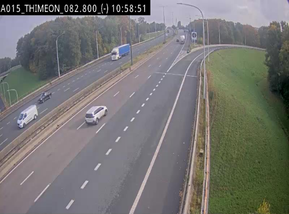 <h2>Caméra trafic Belgique - Thiméon - E42, jonction avec A54 (E420) direction La Louvière/Charleroi - BK 82.82</h2>