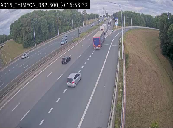 <h2>Caméra trafic Belgique - Thiméon - E42, jonction avec A54 (E420) direction La Louvière/Charleroi - BK 82.82</h2>