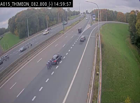 <h2>Caméra trafic Belgique - Thiméon - E42, jonction avec A54 (E420) direction La Louvière/Charleroi - BK 82.82</h2>
