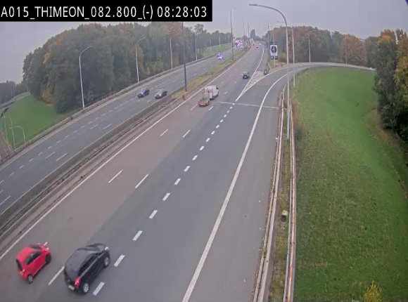<h2>Caméra trafic Belgique - Thiméon - E42, jonction avec A54 (E420) direction La Louvière/Charleroi - BK 82.82</h2>