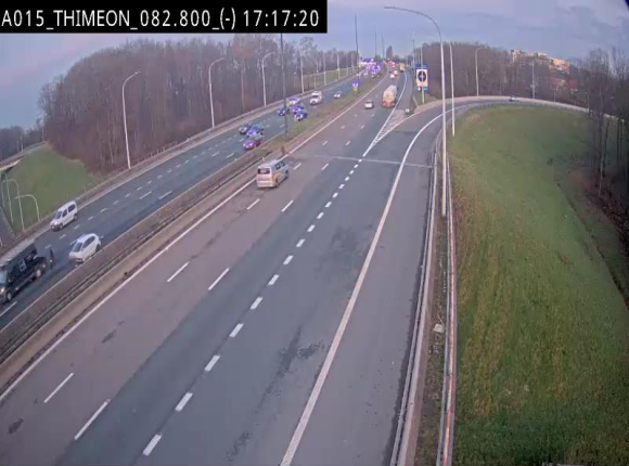Caméra trafic Belgique - Thiméon - E42, jonction avec A54 (E420) direction La Louvière/Charleroi - BK 82.82