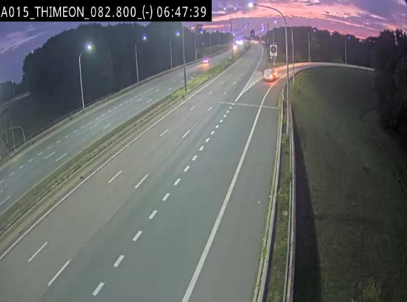 <h2>Caméra trafic Belgique - Thiméon - E42, jonction avec A54 (E420) direction La Louvière/Charleroi - BK 82.82</h2>