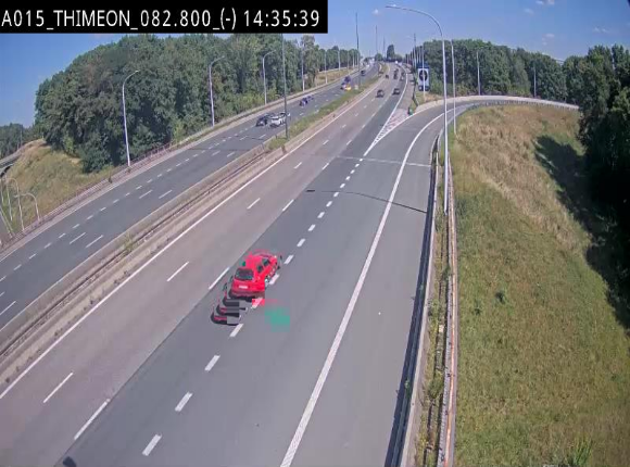 <h2>Caméra trafic Belgique - Thiméon - E42, jonction avec A54 (E420) direction La Louvière/Charleroi - BK 82.82</h2>