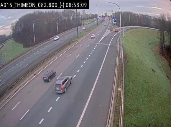 <h2>Caméra trafic Belgique - Thiméon - E42, jonction avec A54 (E420) direction La Louvière/Charleroi - BK 82.82</h2>