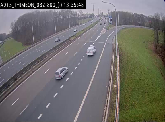 Caméra trafic Belgique - Thiméon - E42, jonction avec A54 (E420) direction La Louvière/Charleroi - BK 82.82