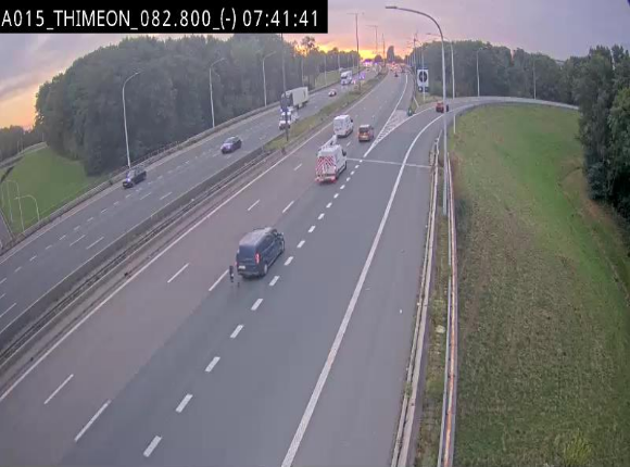 <h2>Caméra trafic Belgique - Thiméon - E42, jonction avec A54 (E420) direction La Louvière/Charleroi - BK 82.82</h2>