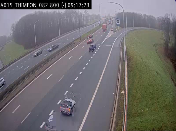 Caméra trafic Belgique - Thiméon - E42, jonction avec A54 (E420) direction La Louvière/Charleroi - BK 82.82