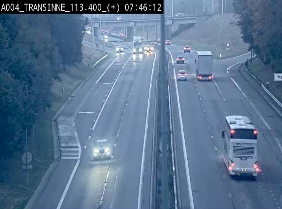 Webcam dans les Ardennes sur l'E411 à hauteur de Transinne. Vue orientée vers le sud de la Belgique