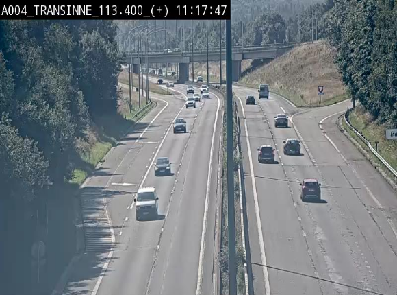 Webcam dans les Ardennes sur l'E411 à hauteur de Transinne. Vue orientée vers le sud de la Belgique