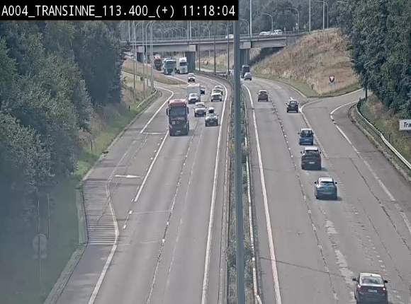 Webcam dans les Ardennes sur l'E411 à hauteur de Transinne. Vue orientée vers le sud de la Belgique