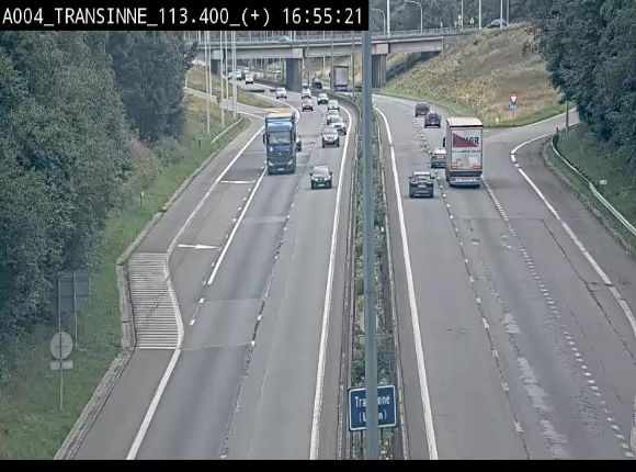 Webcam dans les Ardennes sur l'E411 à hauteur de Transinne. Vue orientée vers le sud de la Belgique