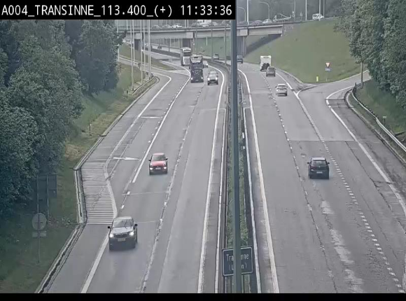 Webcam dans les Ardennes sur l'E411 à hauteur de Transinne. Vue orientée vers le sud de la Belgique