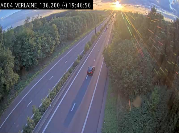 <h2>Webcam sur l'E411 à hauteur du pont surplombant la N40, à proximité de la sortie 26 Verlaine - Libramont-Chevigny. Vue orientée vers Namur</h2>
