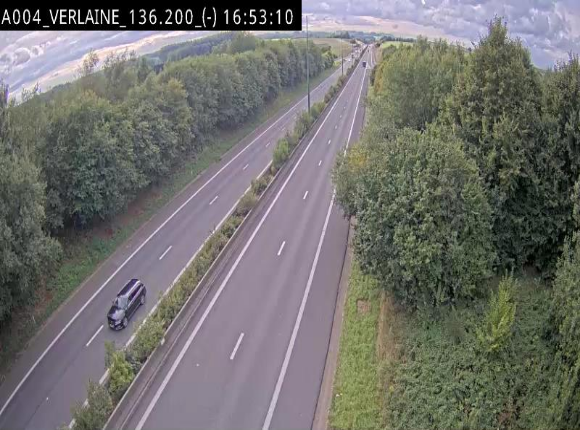 <h2>Webcam sur l'E411 à hauteur du pont surplombant la N40, à proximité de la sortie 26 Verlaine - Libramont-Chevigny. Vue orientée vers Namur</h2>