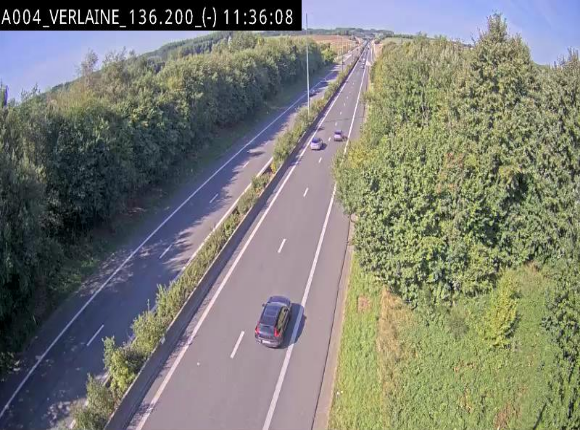 <h2>Webcam sur l'E411 à hauteur du pont surplombant la N40, à proximité de la sortie 26 Verlaine - Libramont-Chevigny. Vue orientée vers Namur</h2>