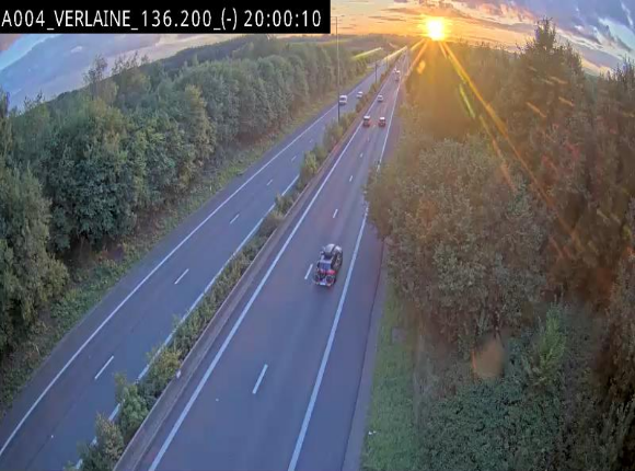 <h2>Webcam sur l'E411 à hauteur du pont surplombant la N40, à proximité de la sortie 26 Verlaine - Libramont-Chevigny. Vue orientée vers Namur</h2>