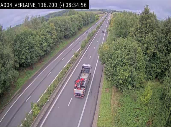 <h2>Webcam sur l'E411 à hauteur du pont surplombant la N40, à proximité de la sortie 26 Verlaine - Libramont-Chevigny. Vue orientée vers Namur</h2>