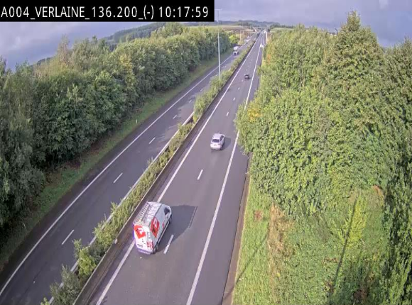 <h2>Webcam sur l'E411 à hauteur du pont surplombant la N40, à proximité de la sortie 26 Verlaine - Libramont-Chevigny. Vue orientée vers Namur</h2>