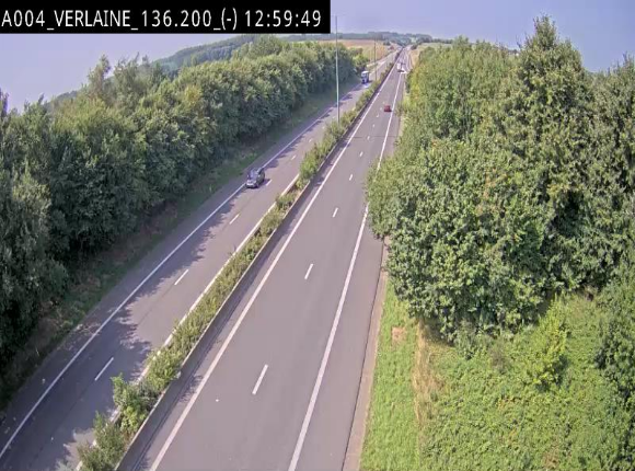 <h2>Webcam sur l'E411 à hauteur du pont surplombant la N40, à proximité de la sortie 26 Verlaine - Libramont-Chevigny. Vue orientée vers Namur</h2>