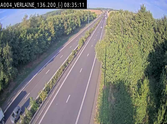 <h2>Webcam sur l'E411 à hauteur du pont surplombant la N40, à proximité de la sortie 26 Verlaine - Libramont-Chevigny. Vue orientée vers Namur</h2>