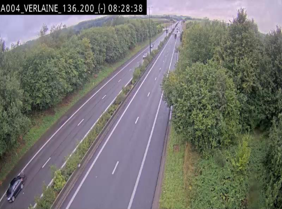 <h2>Webcam sur l'E411 à hauteur du pont surplombant la N40, à proximité de la sortie 26 Verlaine - Libramont-Chevigny. Vue orientée vers Namur</h2>