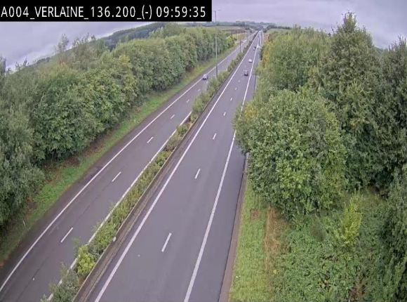 <h2>Webcam sur l'E411 à hauteur du pont surplombant la N40, à proximité de la sortie 26 Verlaine - Libramont-Chevigny. Vue orientée vers Namur</h2>
