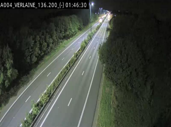 <h2>Webcam sur l'E411 à hauteur du pont surplombant la N40, à proximité de la sortie 26 Verlaine - Libramont-Chevigny. Vue orientée vers Namur</h2>