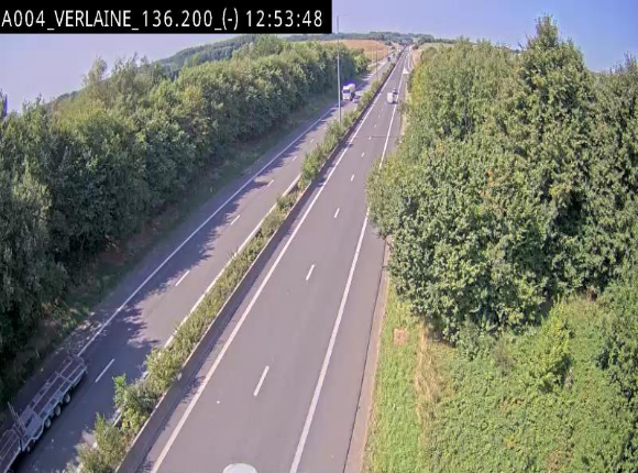 <h2>Webcam sur l'E411 à hauteur du pont surplombant la N40, à proximité de la sortie 26 Verlaine - Libramont-Chevigny. Vue orientée vers Namur</h2>