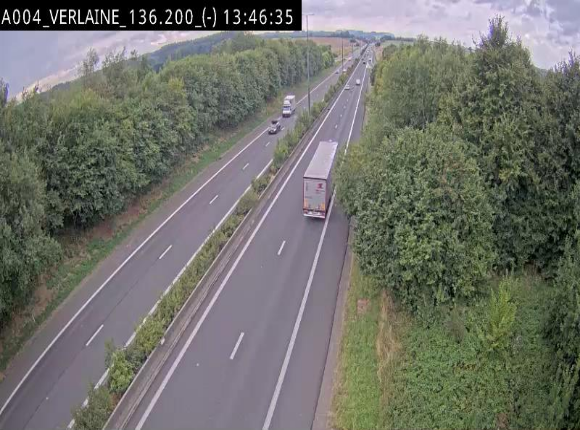 <h2>Webcam sur l'E411 à hauteur du pont surplombant la N40, à proximité de la sortie 26 Verlaine - Libramont-Chevigny. Vue orientée vers Namur</h2>